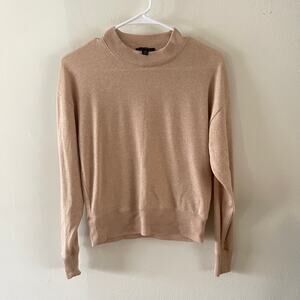 J. Crew Supercozy Mockneck Pullover Sweater Womens XS Heather Camel Preppy AB715